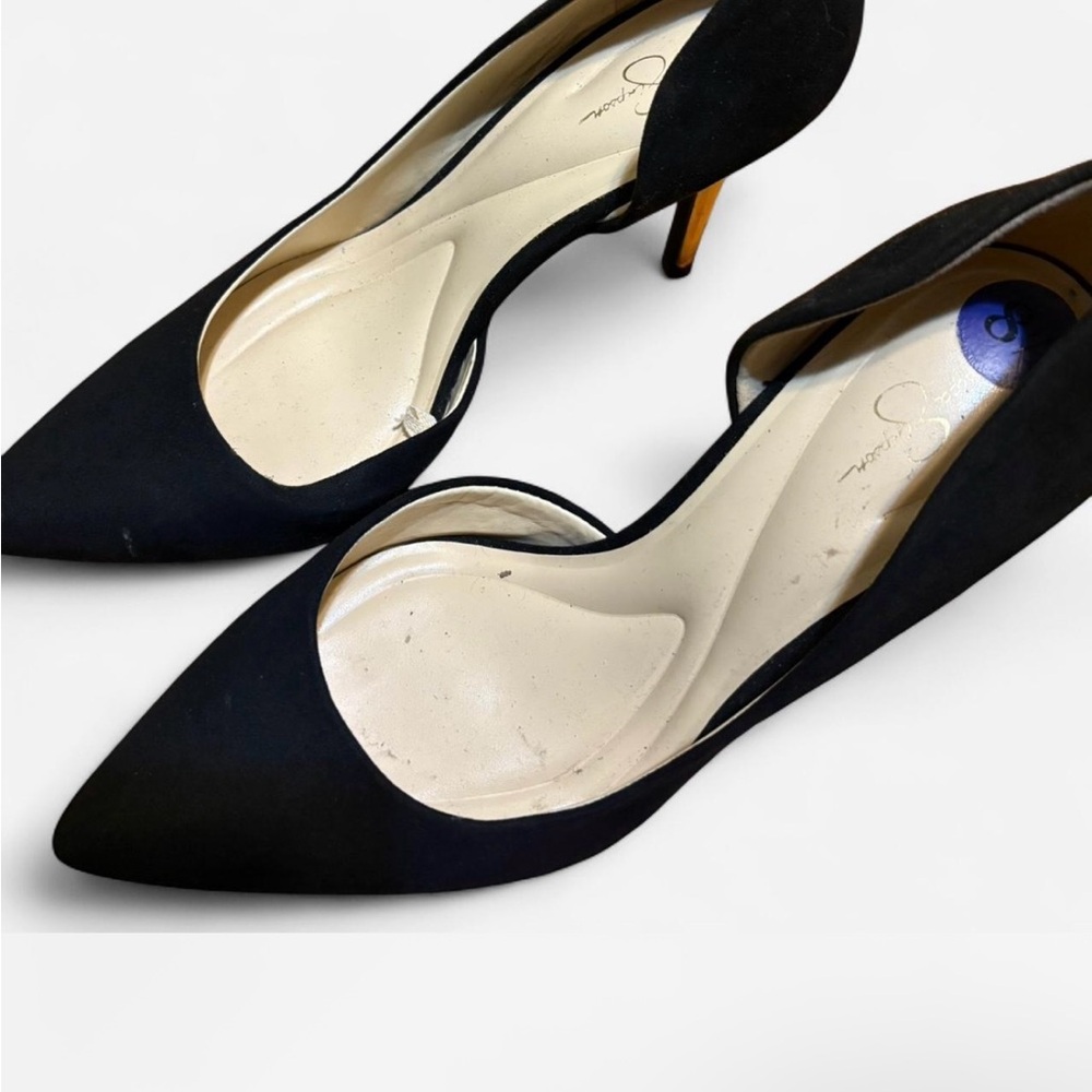 Jessica Simpson Black Kitten Heel D'Orsay Shoes